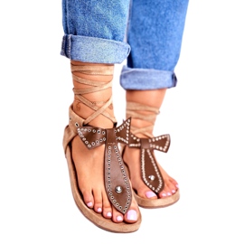 Lu Boo Brun bundne sandaler til kvinder japansk Mara 1