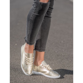 SHELOVET Gyldne sneakers med Eco Leather gylden 1