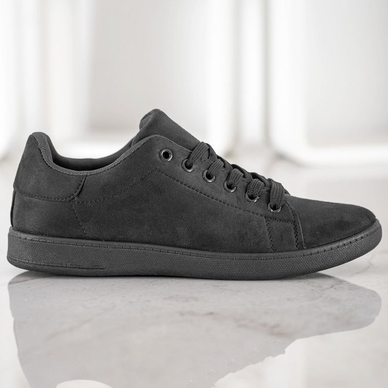 SHELOVET Sort ruskind sneakers 1