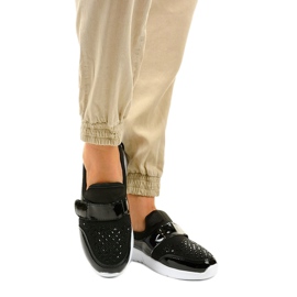 Sort og hvide slip-on sportssko B120-1 2