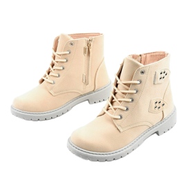 Beige støvler med Delothia lynlås 2
