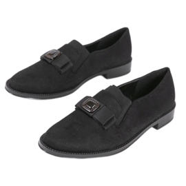 Sorte slip-on sko med et bånd 236-1 1