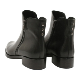 Arka Women's Leather Black Boots til en lynlås 2881 sort 4