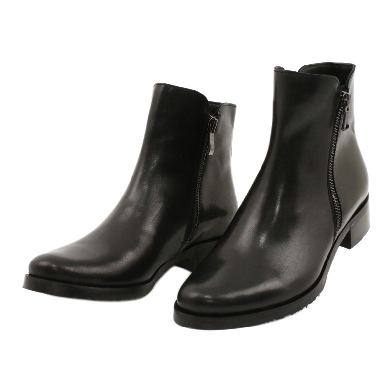 Arka Women's Leather Black Boots til en lynlås 2881 sort 2