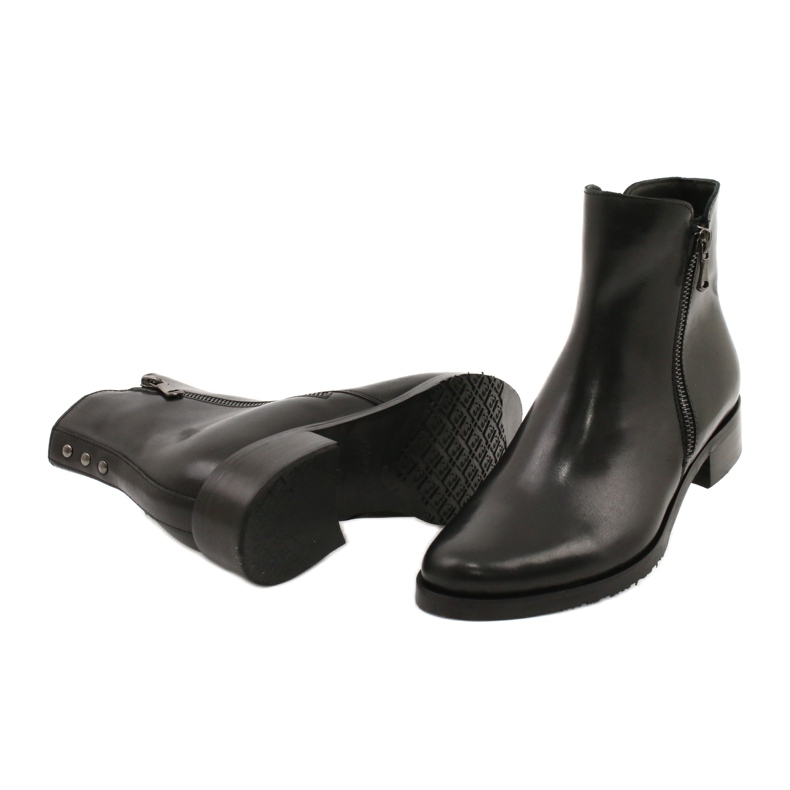 Arka Women's Leather Black Boots til en lynlås 2881 sort 3