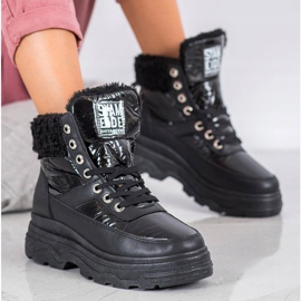 Bella Paris Sneakers med fåreskind sort 1