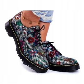 Kvinders Brogues Oxfords læderblomster Maciejka 04087-43 flerfarvet 3