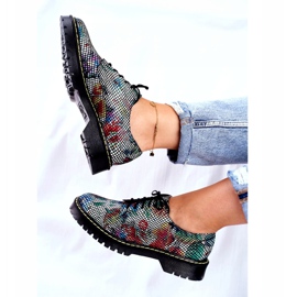 Kvinders Brogues Oxfords læderblomster Maciejka 04087-43 flerfarvet 2