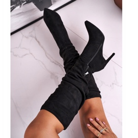PS1 Kvinders støvler på høj hæl ruskind sort dynamisk 5