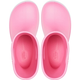 Crocs regnstøvler til børn Crocband Rain Boot Kids pink 205827 6QM lyserød 1