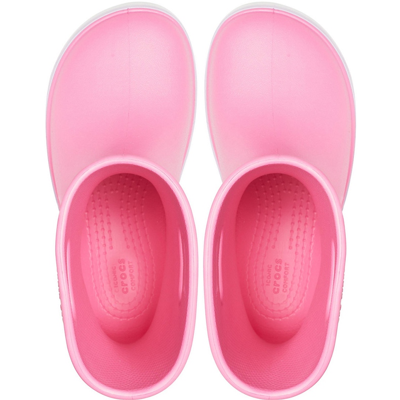 Crocs regnstøvler til børn Crocband Rain Boot Kids pink 205827 6QM lyserød 1