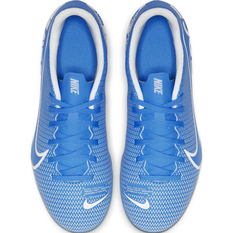 Nike Mercurial Vapor 13 Club FG / MG Junior AT8161 414 fodboldsko blå blå 1