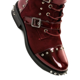 Maroon støvler med Onreal studs rød 4
