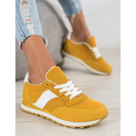 Ideal Shoes Snørede sportssko gul 1
