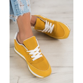 Ideal Shoes Snørede sportssko gul 2