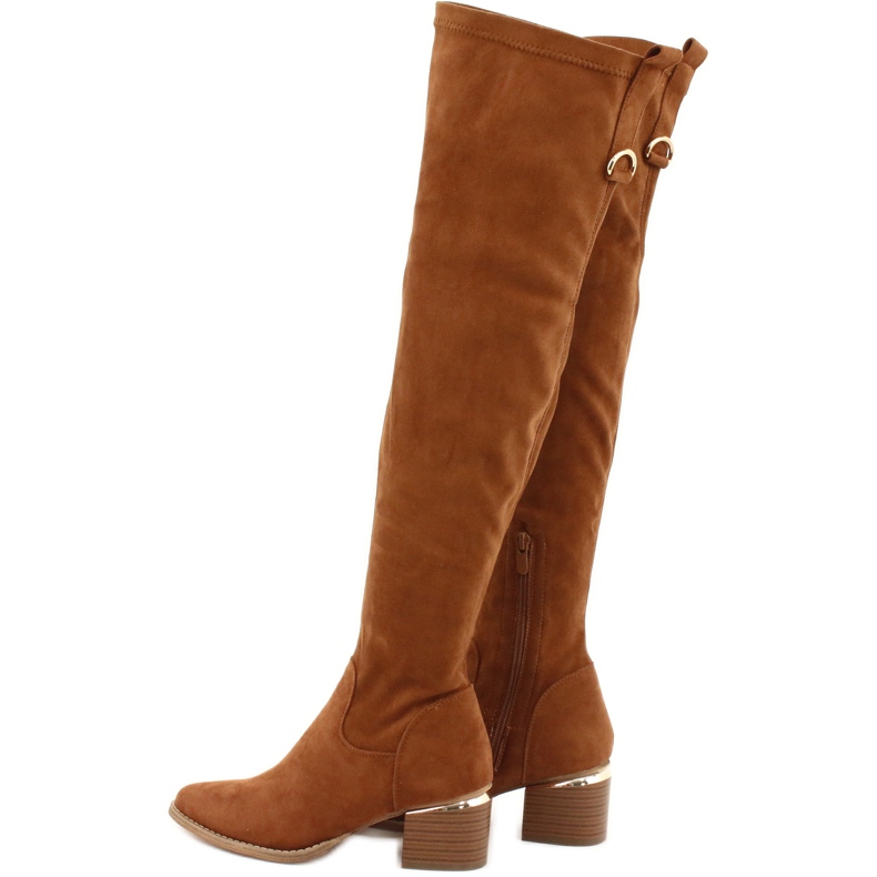 Lange støvler lycra ruskind Evento 20KZ35-3330 Camel brun gul 2