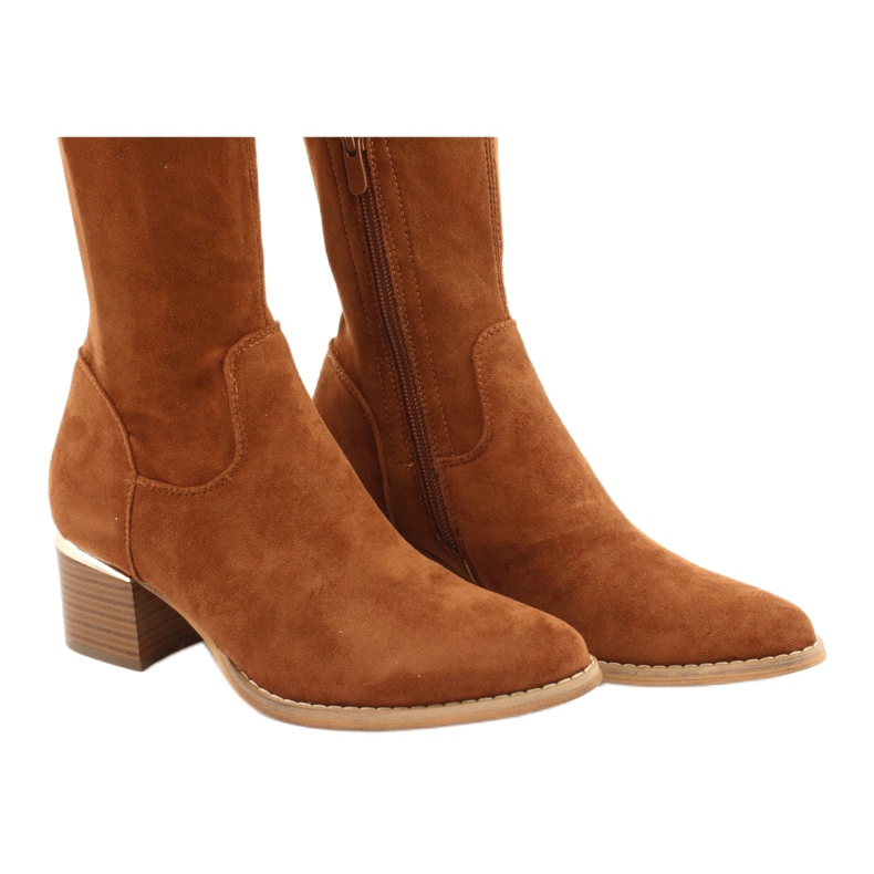 Lange støvler lycra ruskind Evento 20KZ35-3330 Camel brun gul 4
