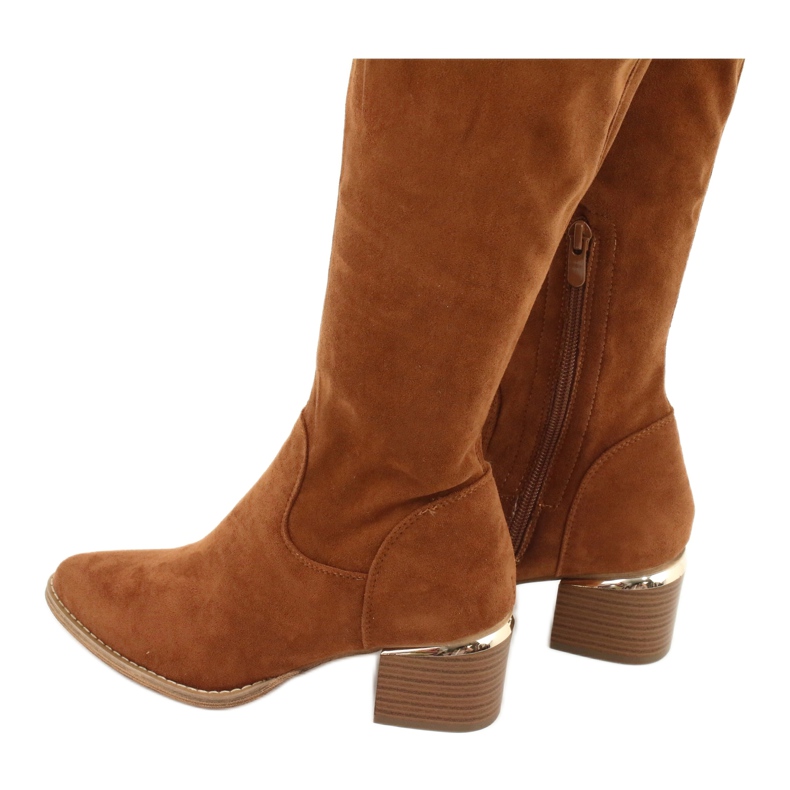 Lange støvler lycra ruskind Evento 20KZ35-3330 Camel brun gul 3