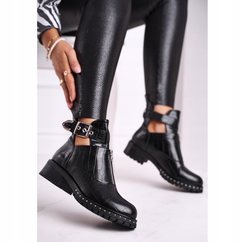 FRBS Dame støvler med udskæringer Sort Joan 1
