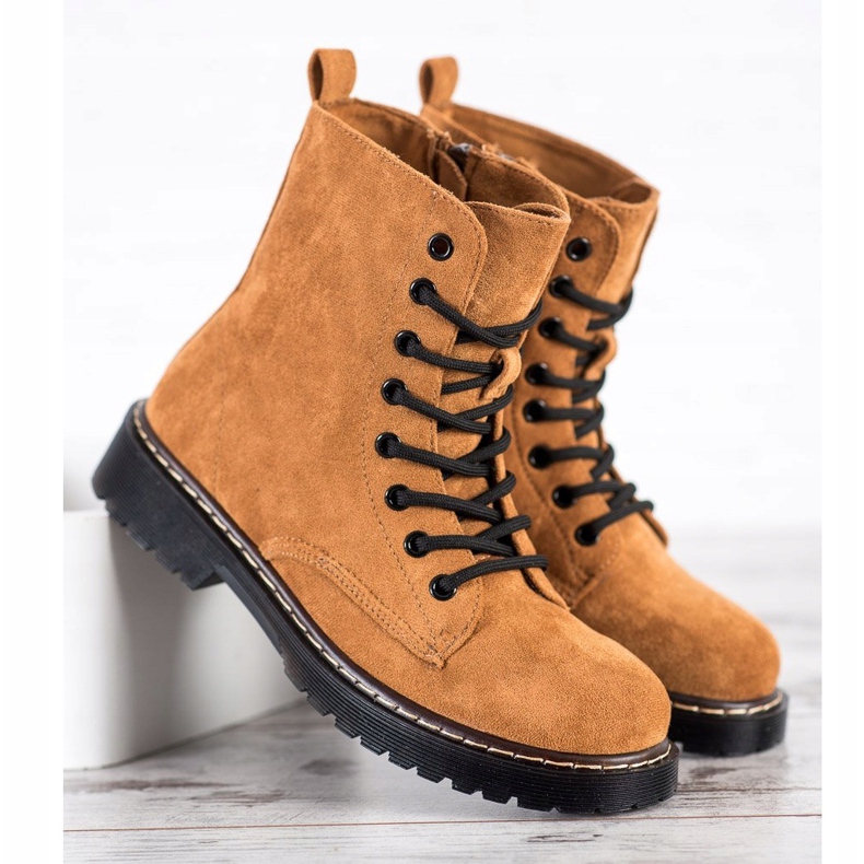 Small Swan Camel Suede Trappers brun 2