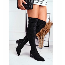 FRBS Knee-støvler til kvinder Eco-Suede Sort Indigo 2