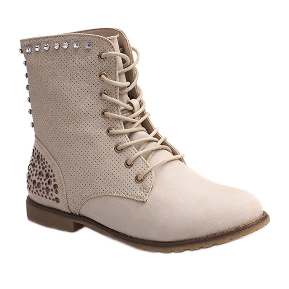 Openwork, rigt dekorerede støvler 67526 Beige 1