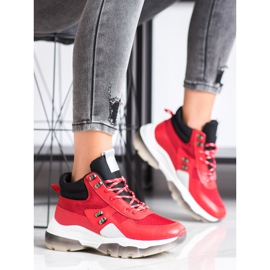 SHELOVET Mode røde sneakers sort 2