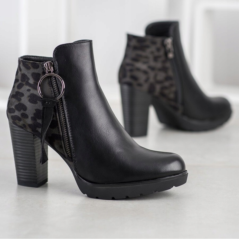 Goodin Varme støvler i leopardprint sort 1