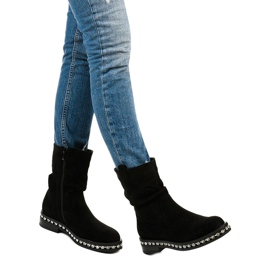 Kvinders sorte isolerede støvler med Ulafina lynlås 1