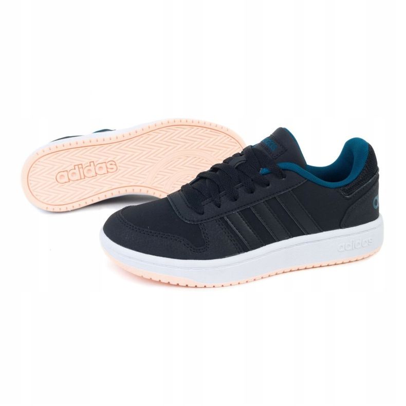 Adidas Hoops 2.0 K EE6718 sko sort grøn 1