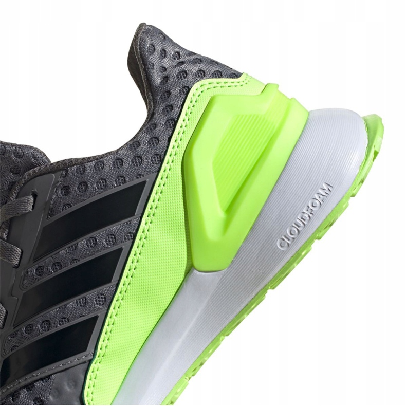 Løbesko adidas RapidaRun Jr FV4100 grå grøn 2