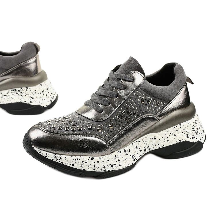 Grå sneakers lavet af øko-læder-ruskind Quijor 1