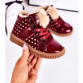 PL1 Børnes varme støvler sneakers i røde prikker Anastasia 2