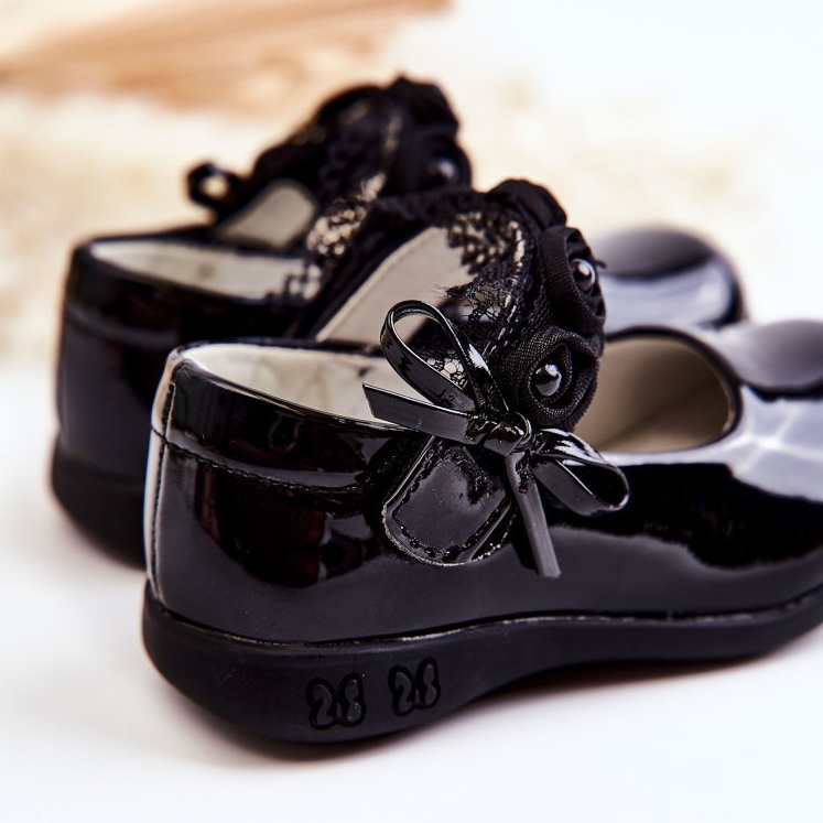 Apawwa Børns ballerinaer med velcro med blonde Black Evelyn sort 2