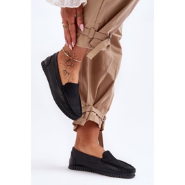 Dame klassiske læder loafers S.Barski LR97630 sort 1