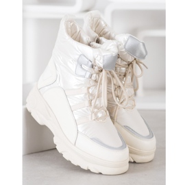 SHELOVET Varme sports sne støvler hvid sølv 3
