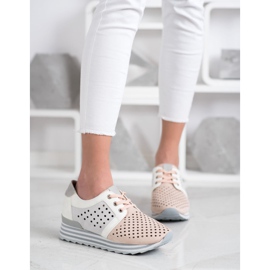 Aclys Openwork sneakers hvid lyserød grå 1