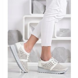 Aclys Openwork sneakers beige hvid grå 2