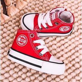 Børns høje sneakers med lynlås Big Star HH374190 Rød 1