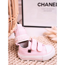 Børns lave sneakers med velcro Big Star HH374203 Pink lyserød 1