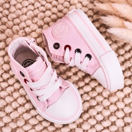 Børns høje sneakers med lynlås Big Star HH374087 Pink lyserød 4