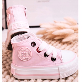 Børns høje sneakers med lynlås Big Star HH374087 Pink lyserød 2