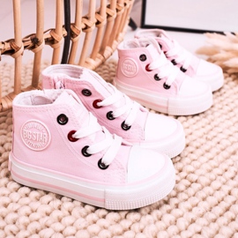 Børns høje sneakers med lynlås Big Star HH374087 Pink lyserød 5