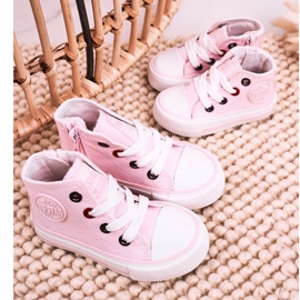 Børns høje sneakers med lynlås Big Star HH374087 Pink lyserød 6