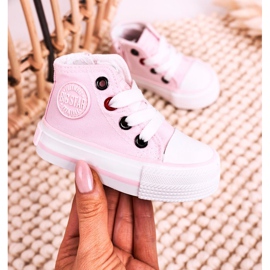 Børns høje sneakers med lynlås Big Star HH374087 Pink lyserød 8