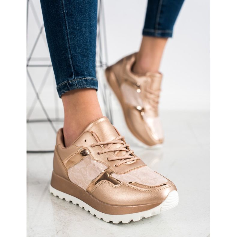 Bestelle Stilfulde sneakers beige 2