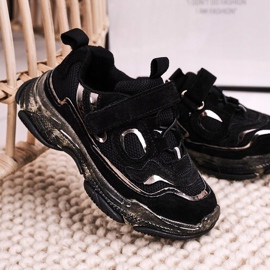 Apawwa Børns sportssko sneakers med gennemsigtig sål sort Bailey 1