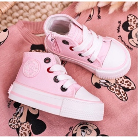 Børns høje sneakers med lynlås Big Star HH374087 Pink lyserød 9