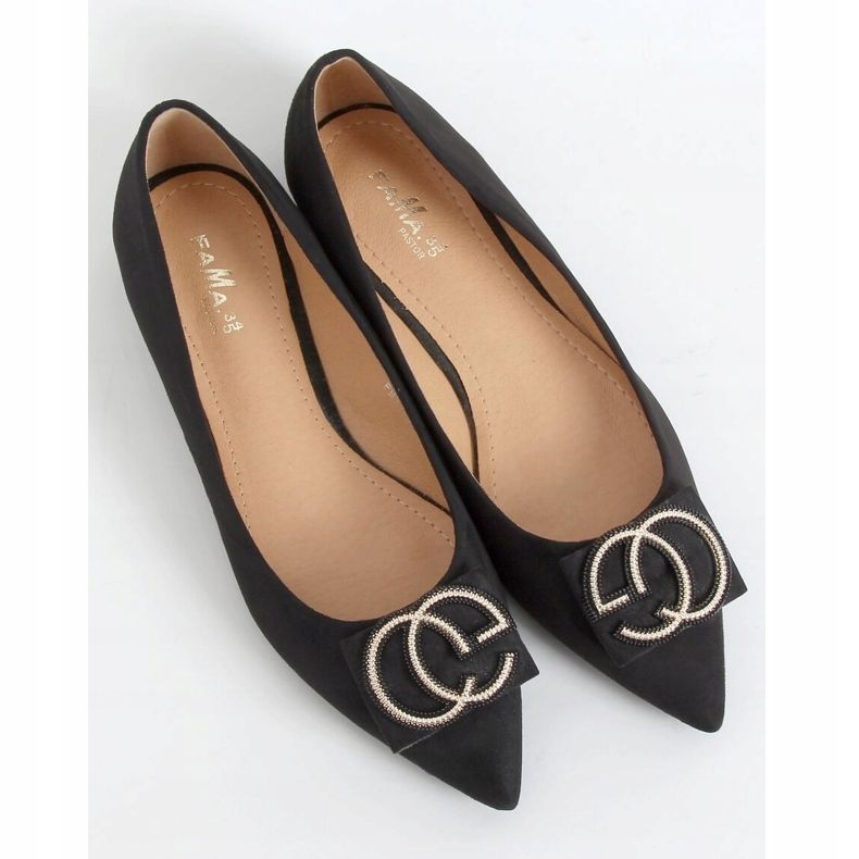 Ballerinas mandel sort næse FM3107A Sort 1