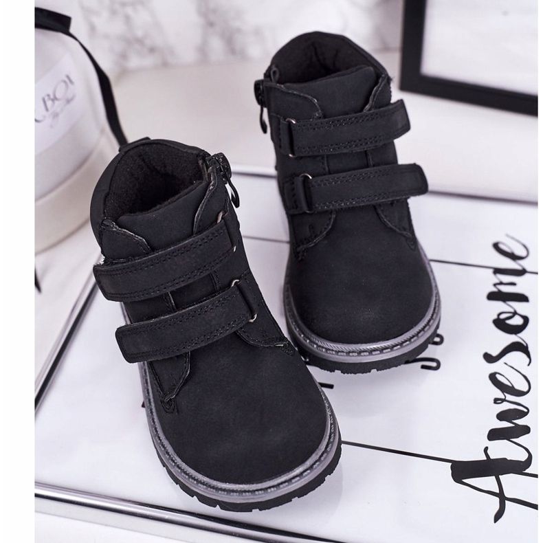 Apawwa Børns sorte Moa velcro 2
